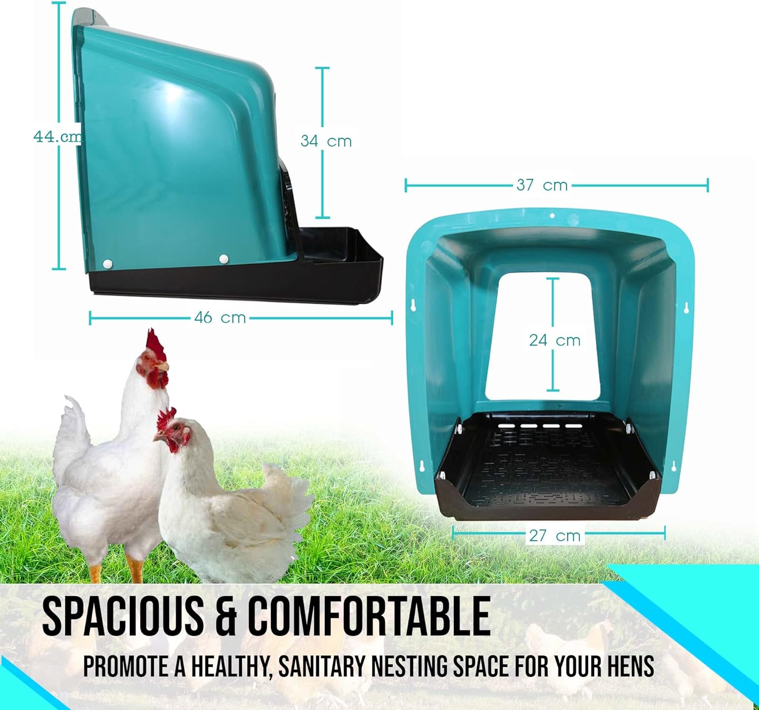 thumbnail image 2 of Nesting Boxes For Chickens Nesting Box Tossca Es For Chicken Coop | Roll Away Hen House For Laying Eggs | Durable Plastic Chick Brooder Box With Perch & Pull Out Egg Tray 2 of 9